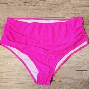 Vibrant Pink High-Waisted Bikini Bottom